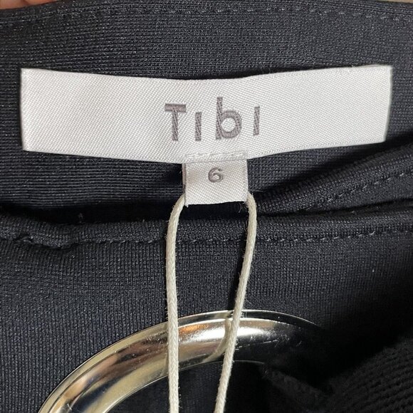 NWT Tibi Grommet Faux Wrap Skirt Black Size 6 Pockets - Picture 6 of 6